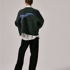 Ins vibe designer piece- Cozy Black Button-Up Cardigan